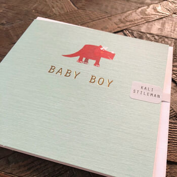 Gold Foiled Baby Boy Card, 4 of 4