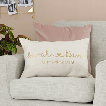 Personalised Couples Name Heart Cushion, 3 of 5