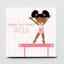 Gymnastic Birthday Girl Personalised Card, thumbnail 2 of 3