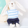 Blue Bunny Rabbit Toy And Personalised Carry Case, thumbnail 3 of 4