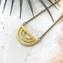 Minimal Geometric Brass Crescent Necklace, thumbnail 2 of 5