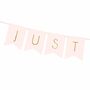 Pink And Gold 'Just Married' Wedding Banner, thumbnail 3 of 3