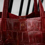 Personalised Real Leather Tote Bag Croc Print, thumbnail 4 of 12