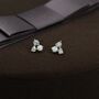 Opal And Cz Cluster Stud Earrings Sterling Silver, thumbnail 9 of 12