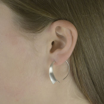 Textured Wedge Earrings In Sterling Silver, 3 of 11