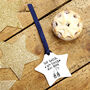 We Wish You Lived Next Door Ceramic Star Christmas Decoration Bauble, thumbnail 2 of 7