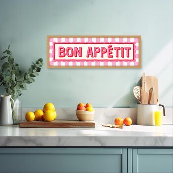Stripe Border Bon Appetit Framed Print, 6 of 8