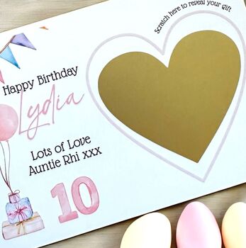 Personalised Girls Birthday Gift Scratchcard For Her, 5 of 6