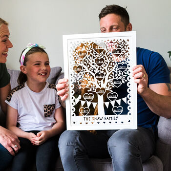 Personalised Family Heart Tree Papercut, 2 of 5