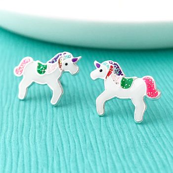 Personalised Multi Coloured Unicorn Earrings, 3 of 5