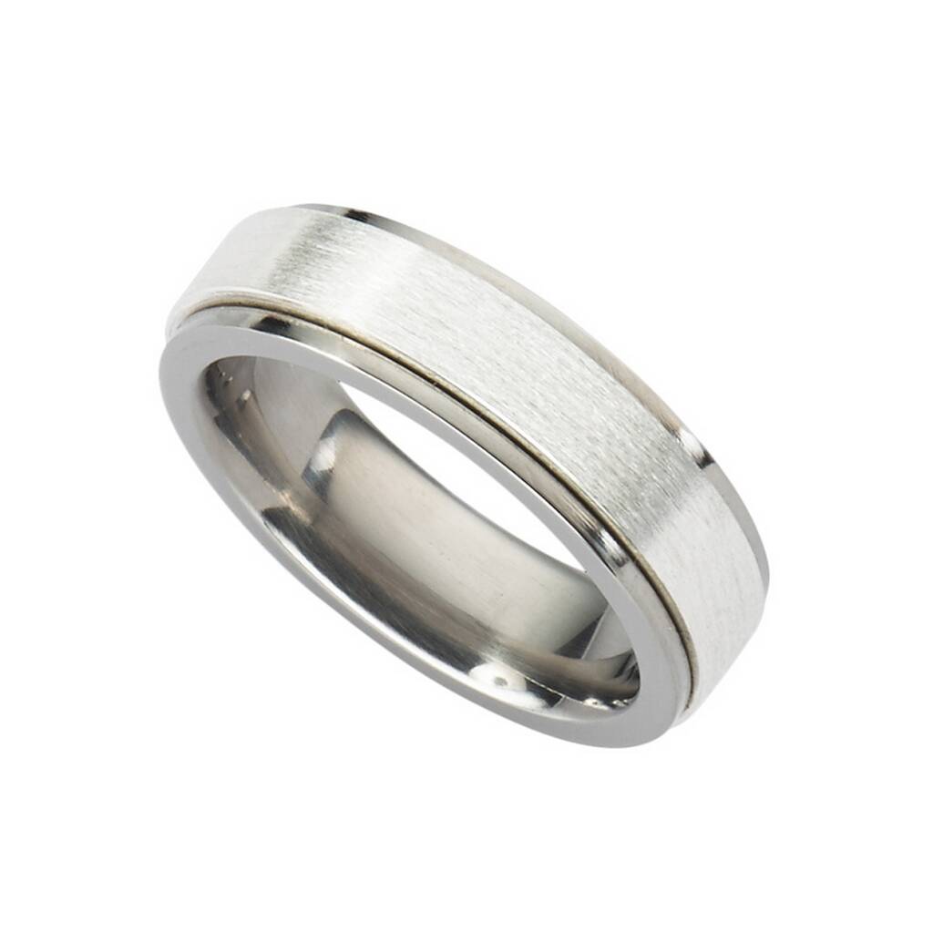 Personalised Titanium And Silver Spinner Ring, 1 of 5