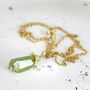 Raw Peridot Pendant Necklace In Silver Or Gold, thumbnail 1 of 8