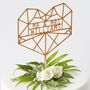 Geometric Heart Personalised Cake Topper, thumbnail 8 of 8