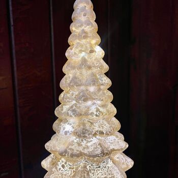 Light Up Vintage Gold Glass Tree, 5 of 6