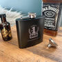 Personalised No.One Dad Engraved Black Metal Hip Flask 6oz, thumbnail 4 of 7