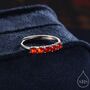 Sterling Silver Natural Red Carnelian Half Infinity Ring, thumbnail 1 of 12