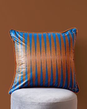 African Blue Copper Swirl Cushion Cover, 2 of 2