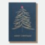 Gold Glitter Tree Christmas Cards Pack, thumbnail 3 of 5