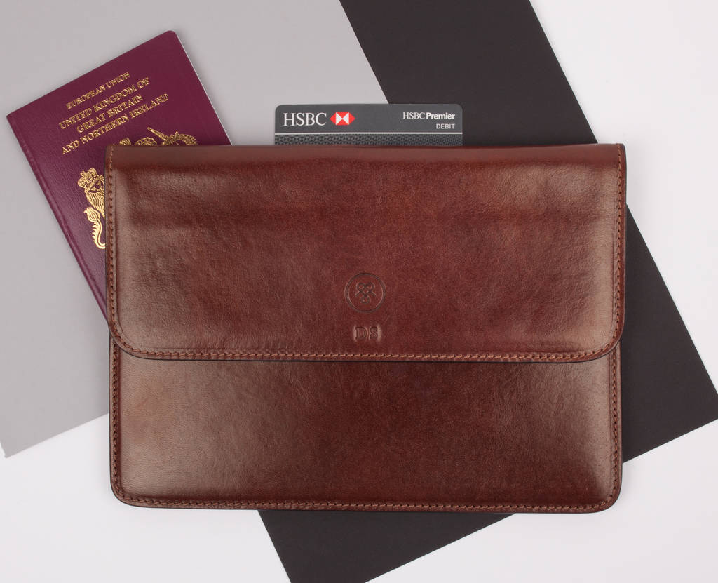 personalised mr and mrs leather travel document holder by maxwell scott ...