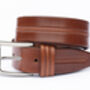 Men's Thick Tan Leather Belt Free Personalisation, thumbnail 2 of 7