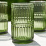 Merida Embossed Green Highball Glass, thumbnail 1 of 4