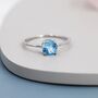 Genuine Swiss Blue Topaz Ring In Sterling Silver, thumbnail 1 of 11