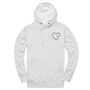 Personalised Puzzle Heart Piece Unisex Hoodie With Initial On Sleeve, thumbnail 12 of 12