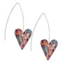 Tiger Lily Vintage Floral Long Heart Earrings, thumbnail 1 of 2