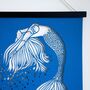 Mermaid 'Let It Flow' Blue Papercut Wall Art, thumbnail 5 of 11