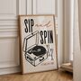 Sip And Spin Record Print, thumbnail 4 of 4