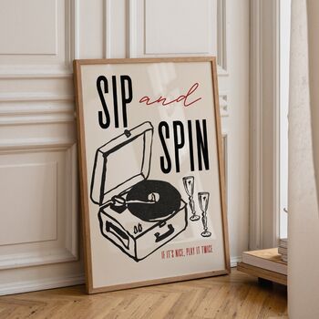 Sip And Spin Record Print, 4 of 4
