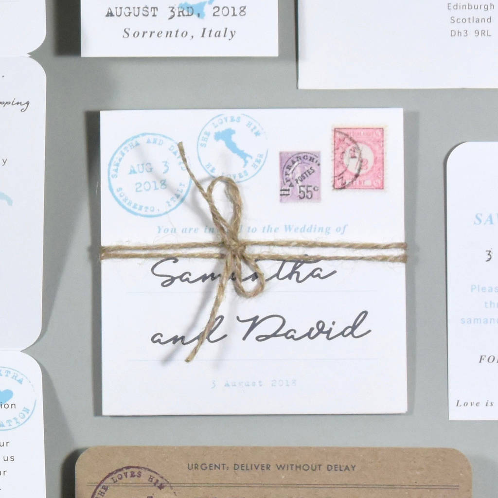 Postcard Style Wedding Invitation By Paper And Inc