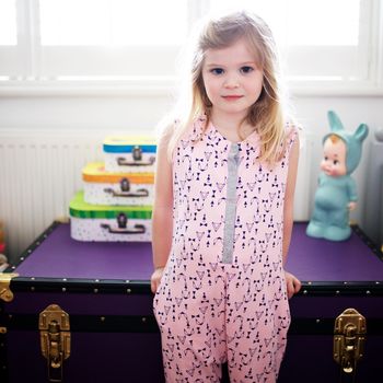 Kids Playsuit Girls Pink Jumpsuit Romper For Children, 3 of 4