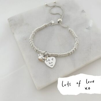 Handwriting Memorial Sweetie Slider Bracelet Baby Robin, 2 of 5