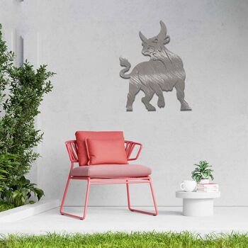 Metal Bull Wall Art Decoration Farmers Gift Idea, 4 of 10