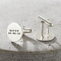 Personalised Brushed Silver Cufflinks, thumbnail 3 of 7
