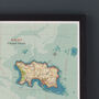 Framed And Personalised Jersey Map Print, thumbnail 3 of 8