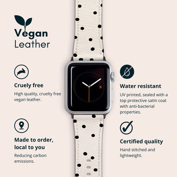 Polka Dots Vegan Leather Apple Watch Band, 2 of 6