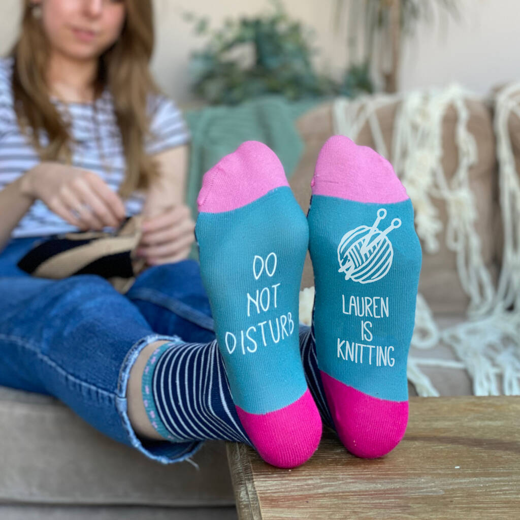 Do Not Disturb, Personalised Knitting Socks, 1 of 6