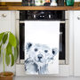 Inky Polar Bear Tea Towel, thumbnail 1 of 6