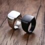15mm Wide Top Flat Square Signet Unisex Ring, thumbnail 2 of 7