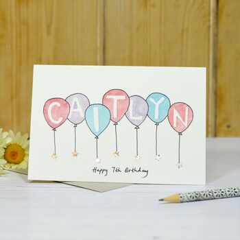 Personalised Handmade Birthday Balloons Card, 8 of 12