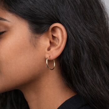 Solid 9ct Gold Hoop Earrings – 24mm, 6 of 8