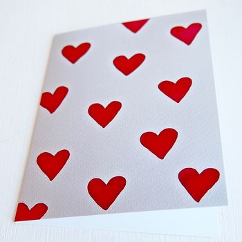 Handmade Valentines Many Heart Watercolour Card, 4 of 6