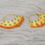 Aqua Blue Chalcedony, Carnelian Gold Earrings, thumbnail 4 of 5