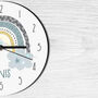 Rainbow Personalised Clock, thumbnail 3 of 3