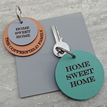 Home Sweet Home Personalised Leather Keyring, 4 of 6