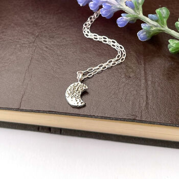 Personalised Sterling Silver Crescent Moon And Initial Star Necklace, 2 of 11