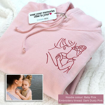 Personalised Embroidered Photo Hoodie, 3 of 12