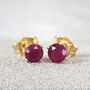Ruby Stud Earrings In Silver Or Gold, thumbnail 1 of 11